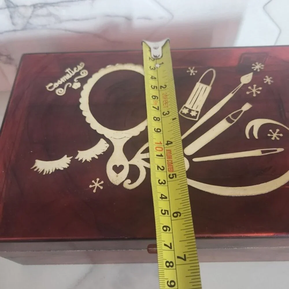 Vintage 50s Marble Acrylic Cosmetic Case Storage Case‎ Art Deco